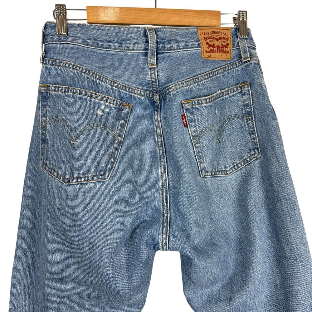 Levi's Jeans Womens 28 Premium 501 Original Fit Distressed Button Fly - Picture 7 of 12